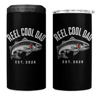 Reel Cool Dad Est 2026 4 in 1 Can Cooler Tumbler Trout Fishing Vintage First Time Dad Fathers Day