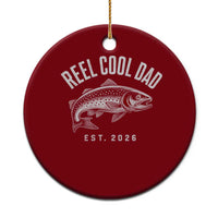 Reel Cool Dad Est 2026 Ceramic Ornament Trout Fishing Vintage First Time Dad Fathers Day