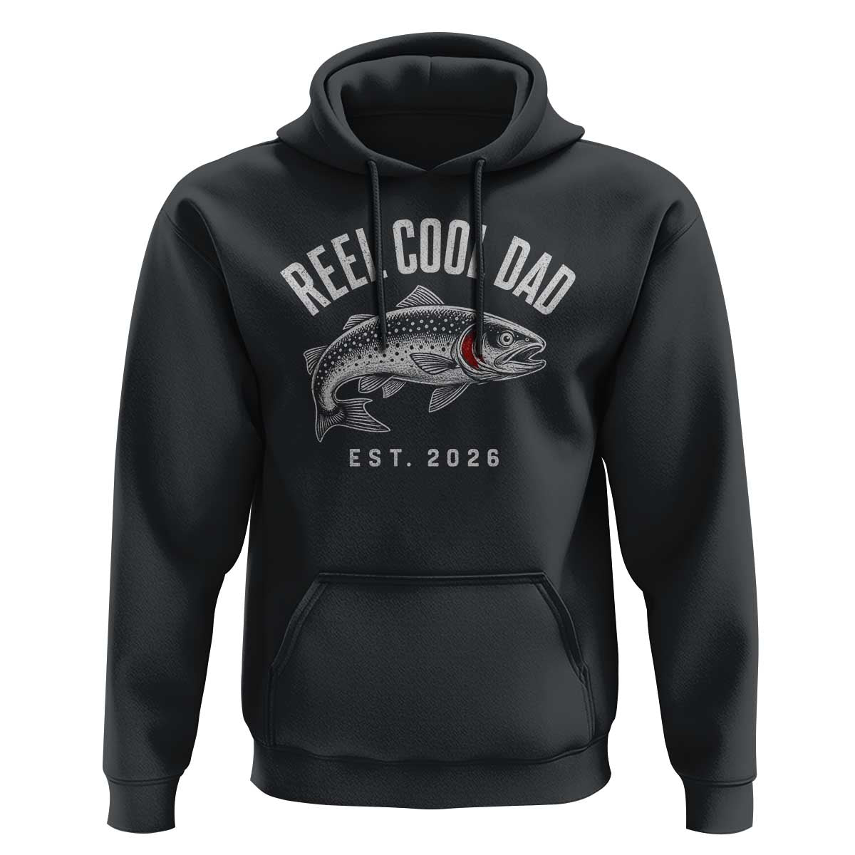 Reel Cool Dad Est 2026 Hoodie Trout Fishing Vintage First Time Dad Fathers Day