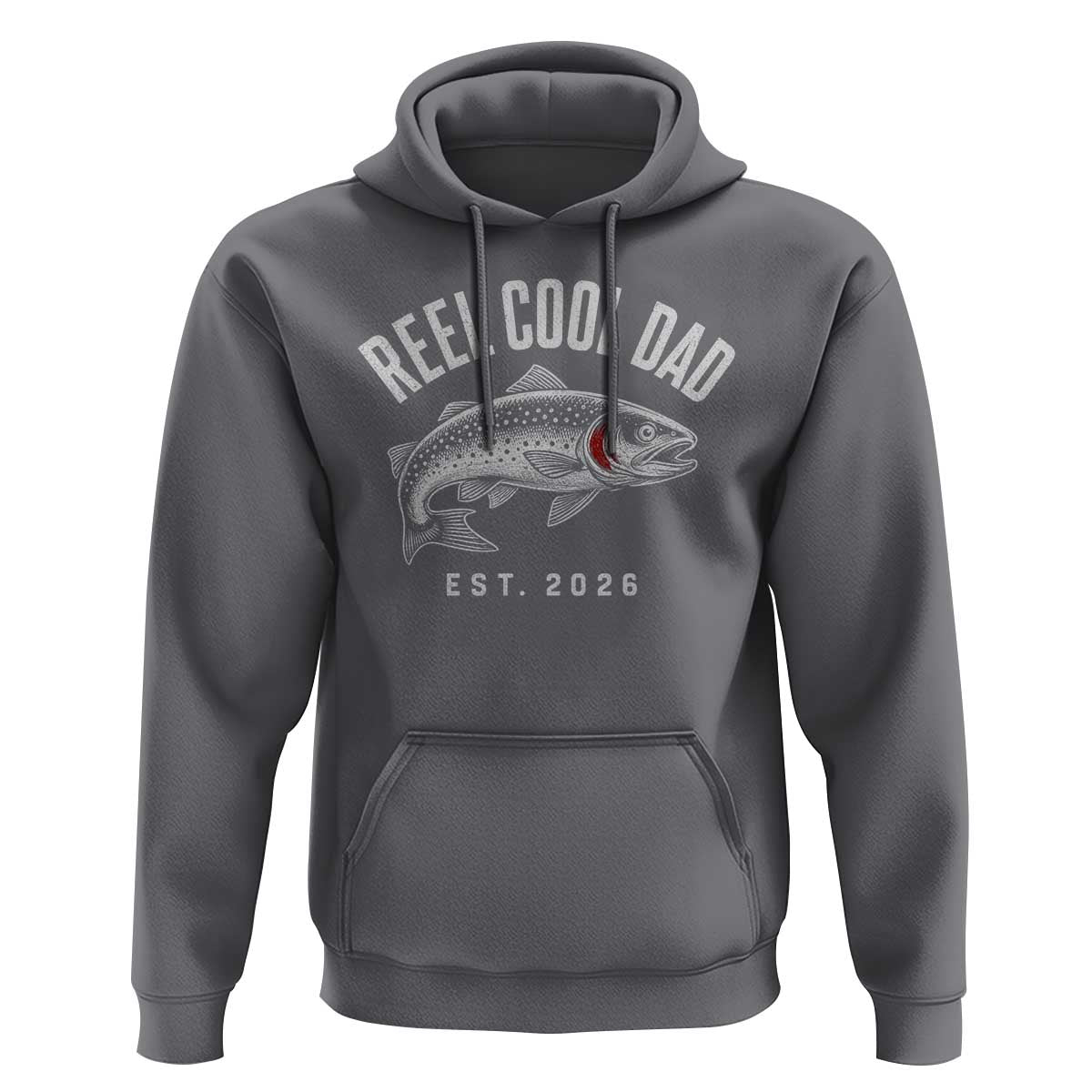 Reel Cool Dad Est 2026 Hoodie Trout Fishing Vintage First Time Dad Fathers Day