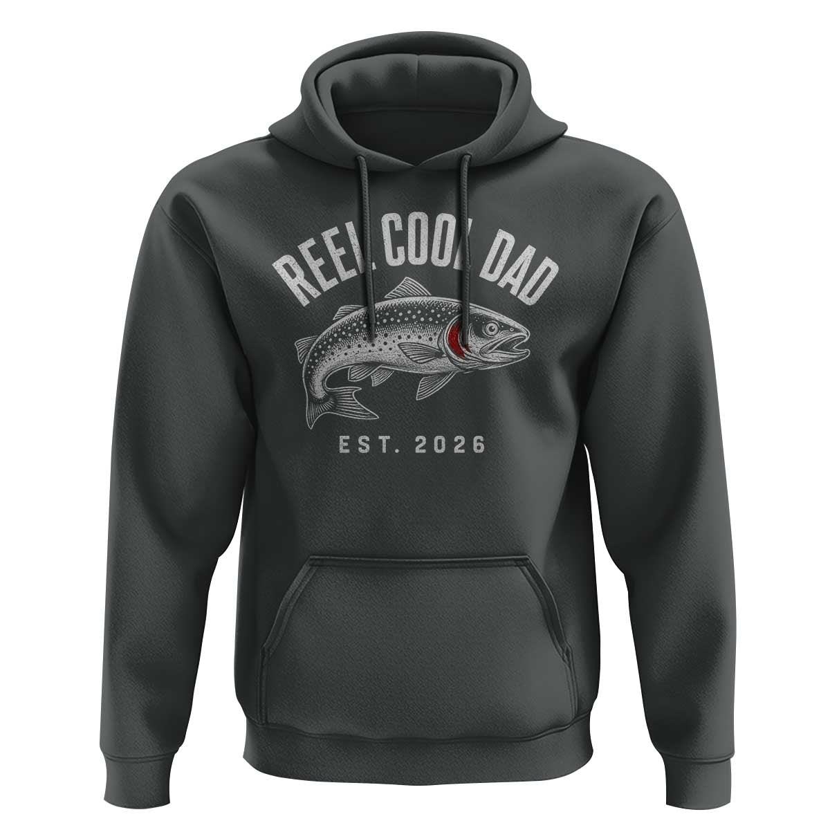 Reel Cool Dad Est 2026 Hoodie Trout Fishing Vintage First Time Dad Fathers Day