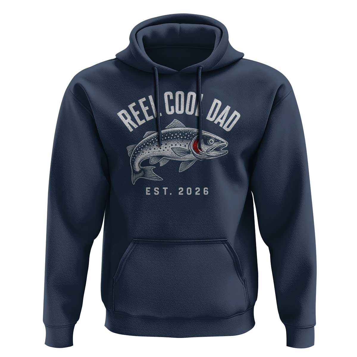 Reel Cool Dad Est 2026 Hoodie Trout Fishing Vintage First Time Dad Fathers Day