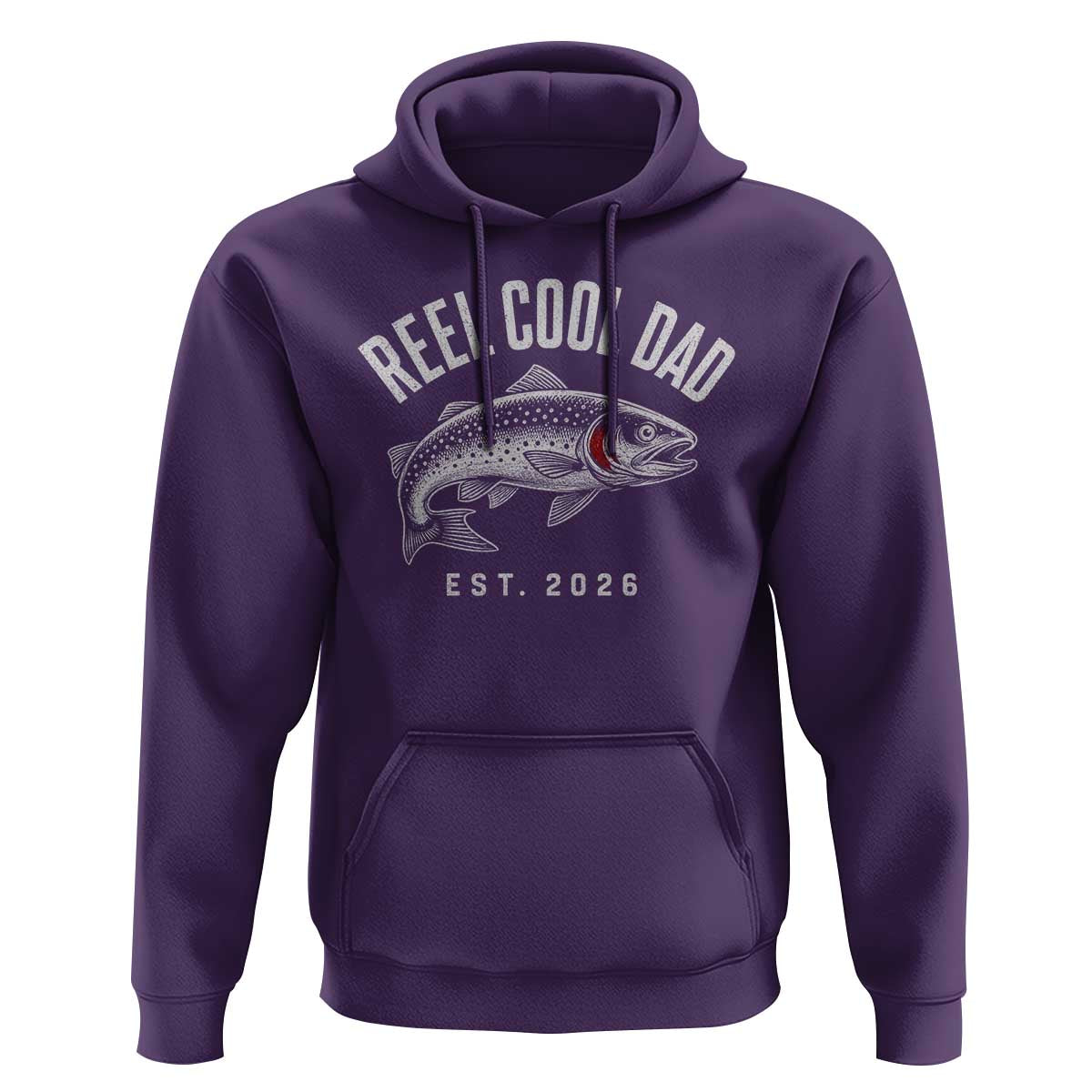 Reel Cool Dad Est 2026 Hoodie Trout Fishing Vintage First Time Dad Fathers Day