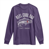 Reel Cool Dad Est 2026 Long Sleeve Shirt Trout Fishing Vintage First Time Dad Fathers Day