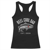 Reel Cool Dad Est 2026 Racerback Tank Top Trout Fishing Vintage First Time Dad Fathers Day