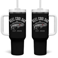 Reel Cool Dad Est 2026 Tumbler With Handle Trout Fishing Vintage First Time Dad Fathers Day