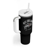 Reel Cool Dad Est 2026 Tumbler With Handle Trout Fishing Vintage First Time Dad Fathers Day