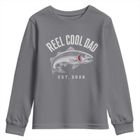 Reel Cool Dad Est 2026 Youth Sweatshirt Trout Fishing Vintage First Time Dad Fathers Day