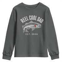 Reel Cool Dad Est 2026 Youth Sweatshirt Trout Fishing Vintage First Time Dad Fathers Day