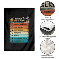 Funny Retirement Gift Garden Flag New Benefits Package Retro Retired 2026