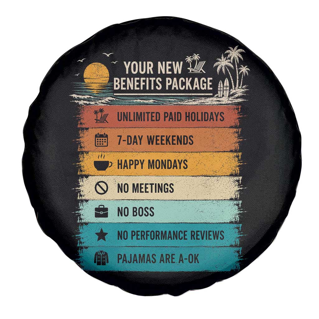Funny Retirement Gift Spare Tire Cover New Benefits Package Retro Retired 2026