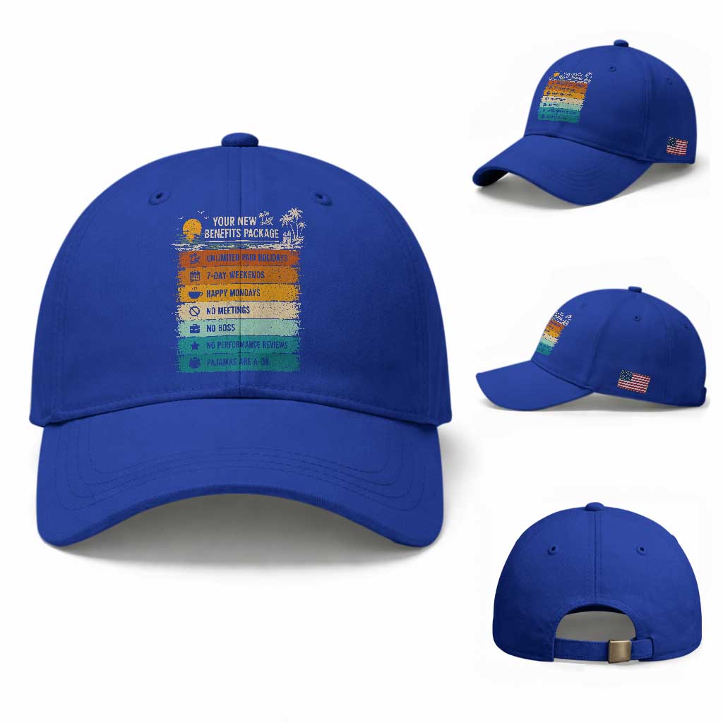 Funny Retirement Gift Baseball Cap New Benefits Package Retro Retired 2026