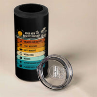 Funny Retirement Gift 4 in 1 Can Cooler Tumbler New Benefits Package Retro Retired 2026