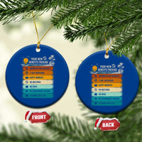 Funny Retirement Gift Ceramic Ornament New Benefits Package Retro Retired 2026