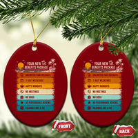 Funny Retirement Gift Ceramic Ornament New Benefits Package Retro Retired 2026