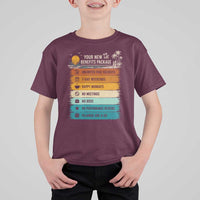 Funny Retirement Gift T Shirt For Kid New Benefits Package Retro Retired 2026