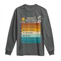 Funny Retirement Gift Long Sleeve Shirt New Benefits Package Retro Retired 2026