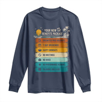 Funny Retirement Gift Long Sleeve Shirt New Benefits Package Retro Retired 2026