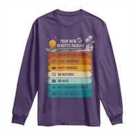 Funny Retirement Gift Long Sleeve Shirt New Benefits Package Retro Retired 2026