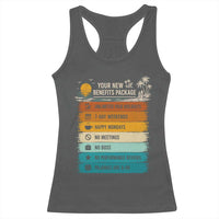 Funny Retirement Gift Racerback Tank Top New Benefits Package Retro Retired 2026