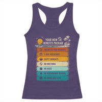 Funny Retirement Gift Racerback Tank Top New Benefits Package Retro Retired 2026