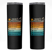 Funny Retirement Gift Skinny Tumbler New Benefits Package Retro Retired 2026