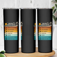 Funny Retirement Gift Skinny Tumbler New Benefits Package Retro Retired 2026