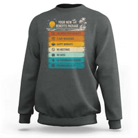 Funny Retirement Gift Sweatshirt New Benefits Package Retro Retired 2026
