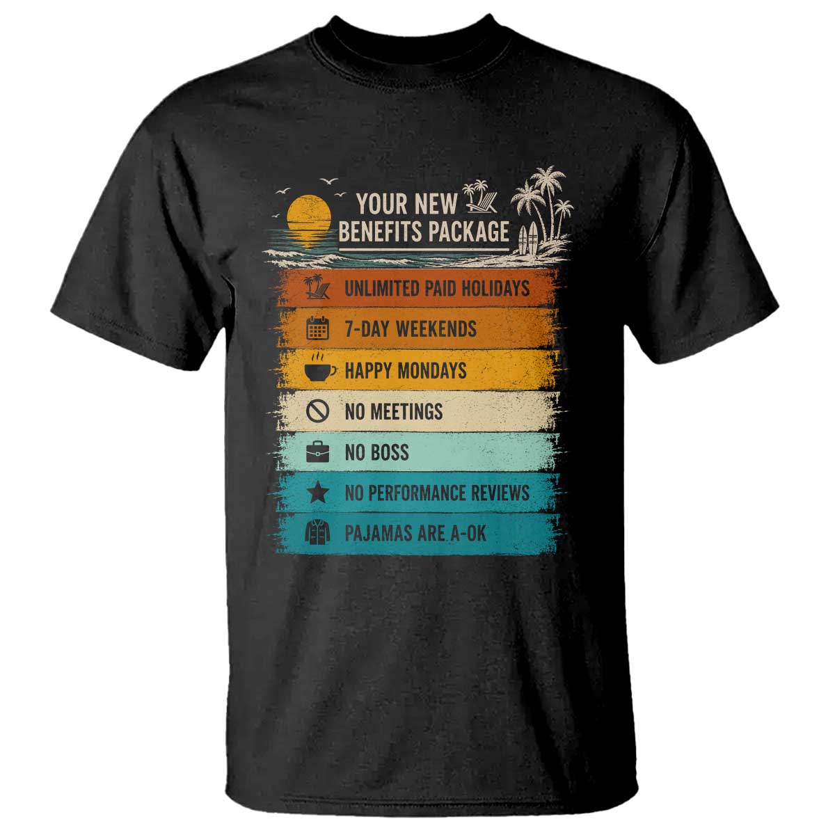 Funny Retirement Gift T Shirt New Benefits Package Retro Retired 2026