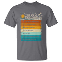 Funny Retirement Gift T Shirt New Benefits Package Retro Retired 2026