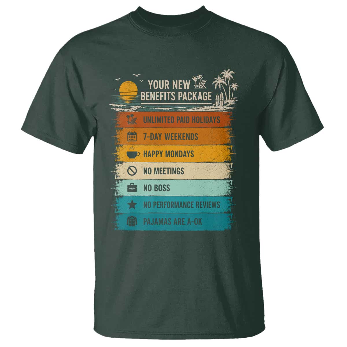 Funny Retirement Gift T Shirt New Benefits Package Retro Retired 2026
