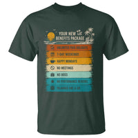 Funny Retirement Gift T Shirt New Benefits Package Retro Retired 2026
