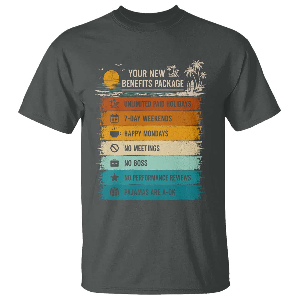 Funny Retirement Gift T Shirt New Benefits Package Retro Retired 2026