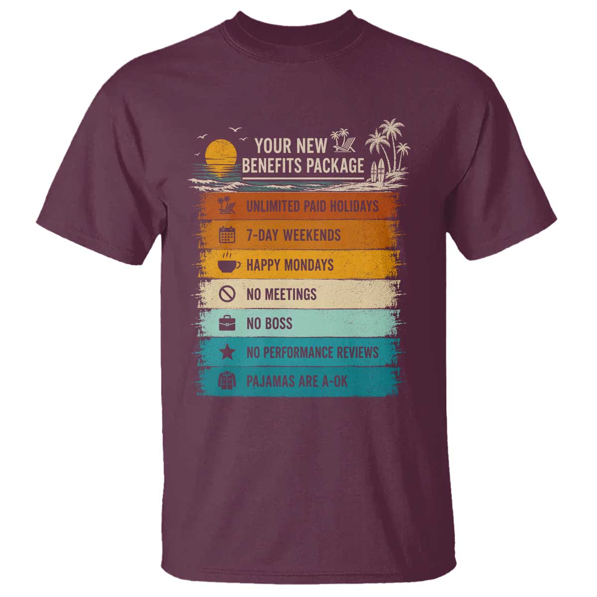 Funny Retirement Gift T Shirt New Benefits Package Retro Retired 2026