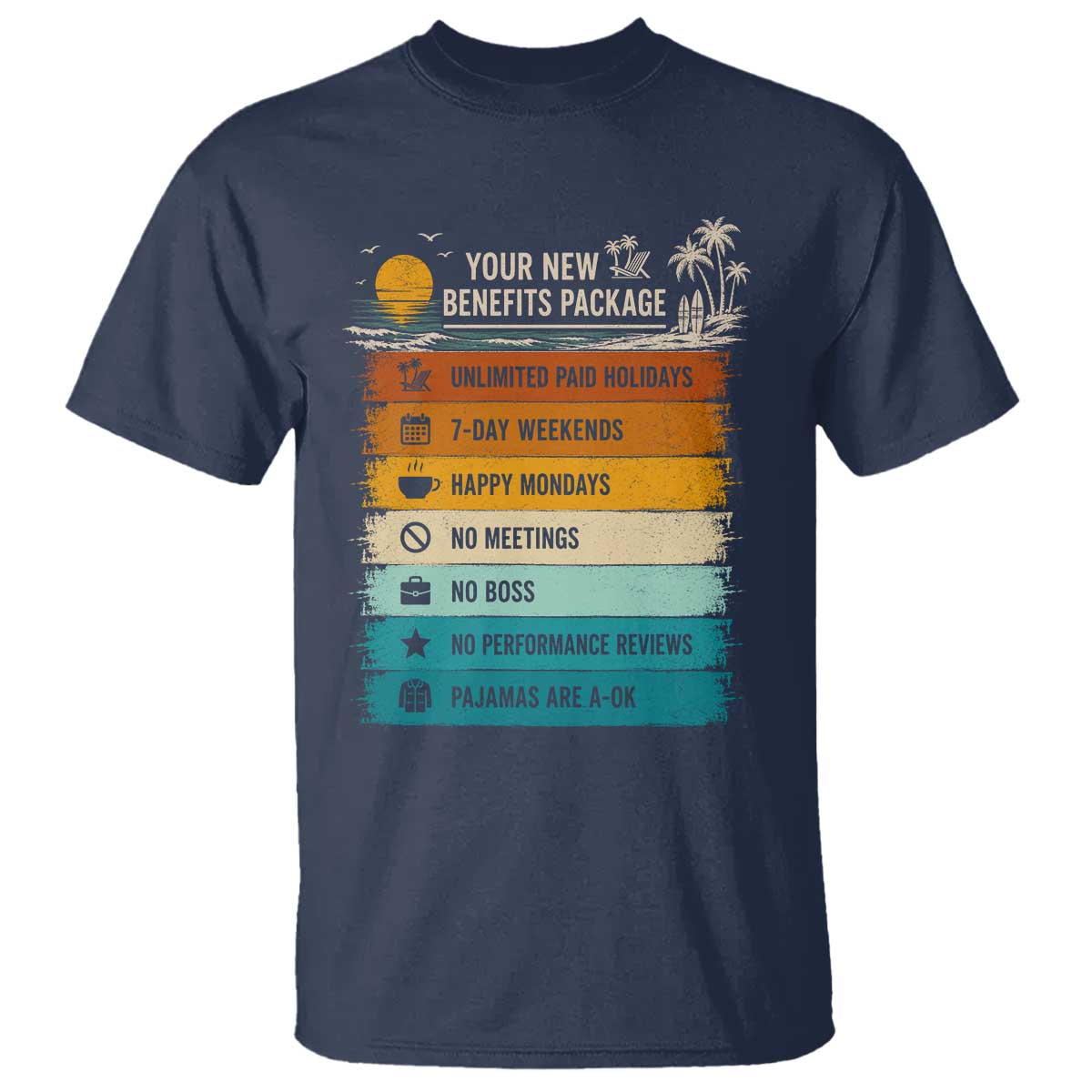 Funny Retirement Gift T Shirt New Benefits Package Retro Retired 2026