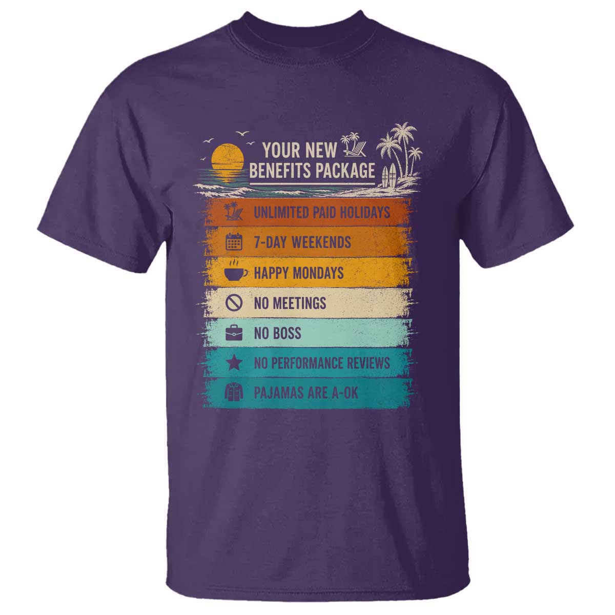 Funny Retirement Gift T Shirt New Benefits Package Retro Retired 2026