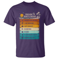 Funny Retirement Gift T Shirt New Benefits Package Retro Retired 2026