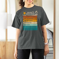 Funny Retirement Gift T Shirt For Women New Benefits Package Retro Retired 2026