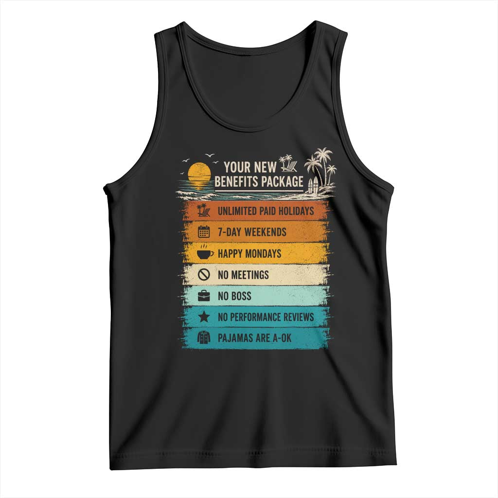 Funny Retirement Gift Tank Top New Benefits Package Retro Retired 2026