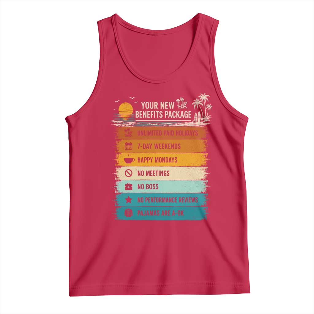 Funny Retirement Gift Tank Top New Benefits Package Retro Retired 2026