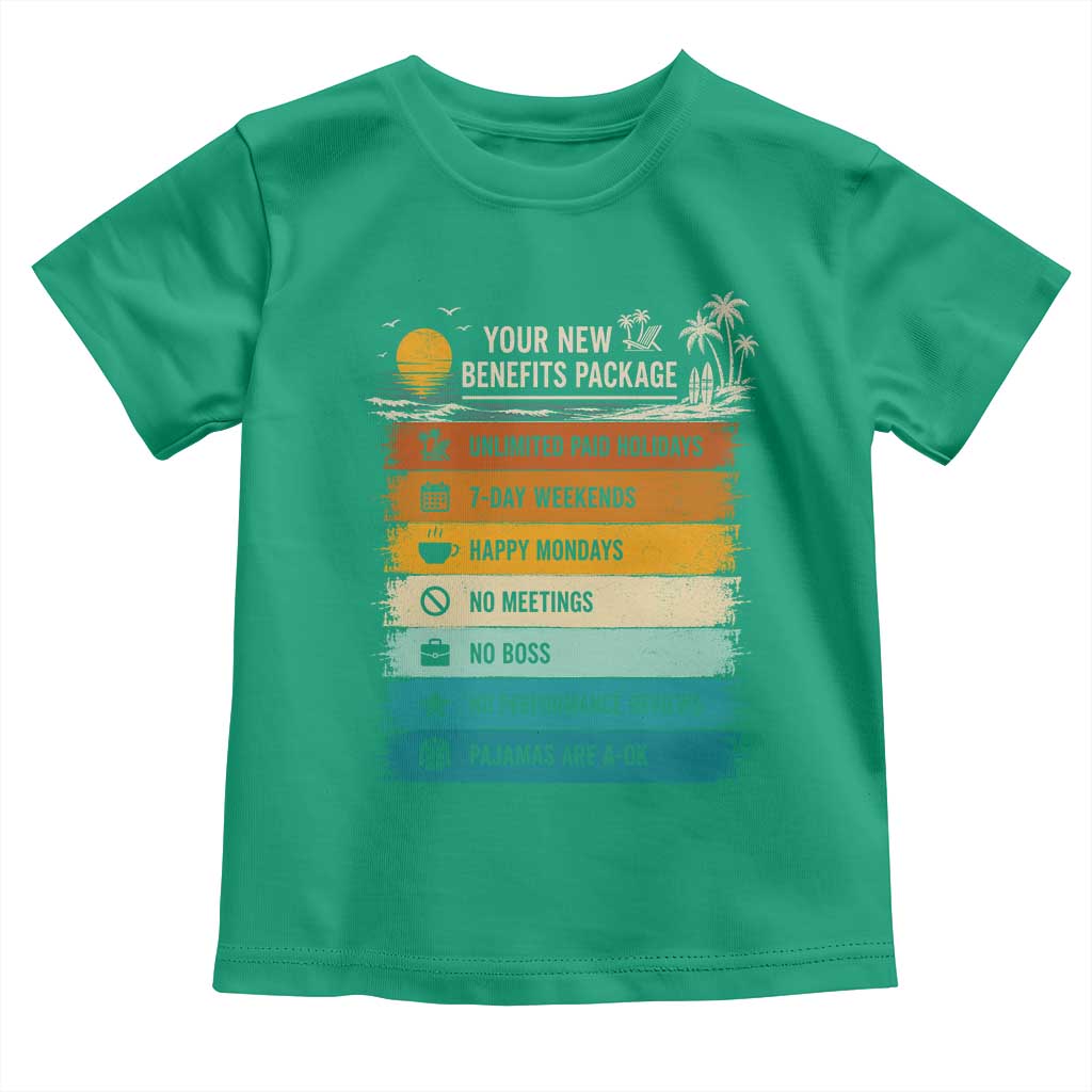 Funny Retirement Gift Toddler T Shirt New Benefits Package Retro Retired 2026
