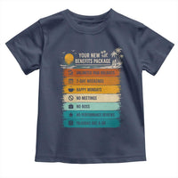 Funny Retirement Gift Toddler T Shirt New Benefits Package Retro Retired 2026