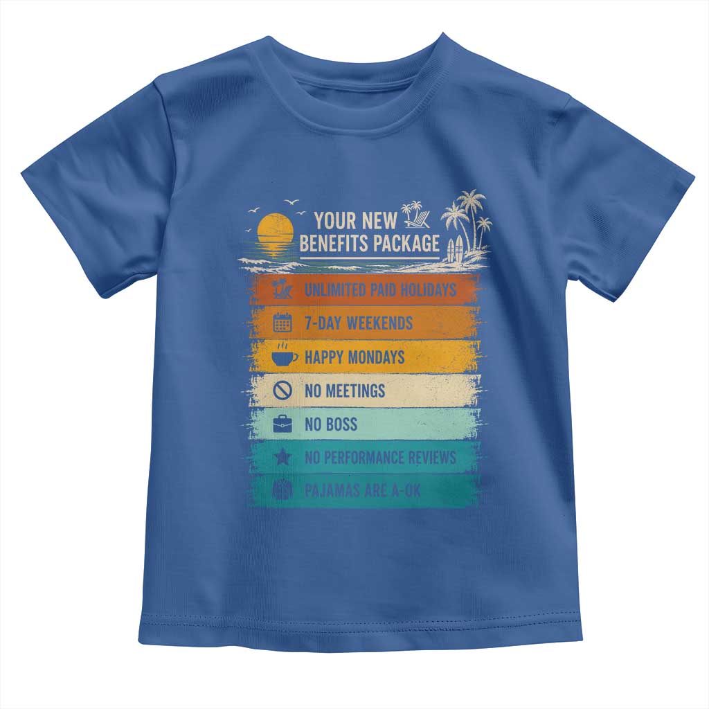 Funny Retirement Gift Toddler T Shirt New Benefits Package Retro Retired 2026