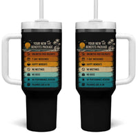 Funny Retirement Gift Tumbler With Handle New Benefits Package Retro Retired 2026