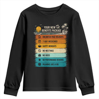 Funny Retirement Gift Youth Sweatshirt New Benefits Package Retro Retired 2026