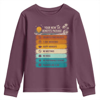 Funny Retirement Gift Youth Sweatshirt New Benefits Package Retro Retired 2026
