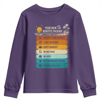 Funny Retirement Gift Youth Sweatshirt New Benefits Package Retro Retired 2026