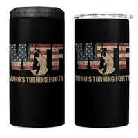 40th Birthday 4 in 1 Can Cooler Tumbler Funny WTF Whos Turning Forty Vintage Fishing 40 Year Old Gift