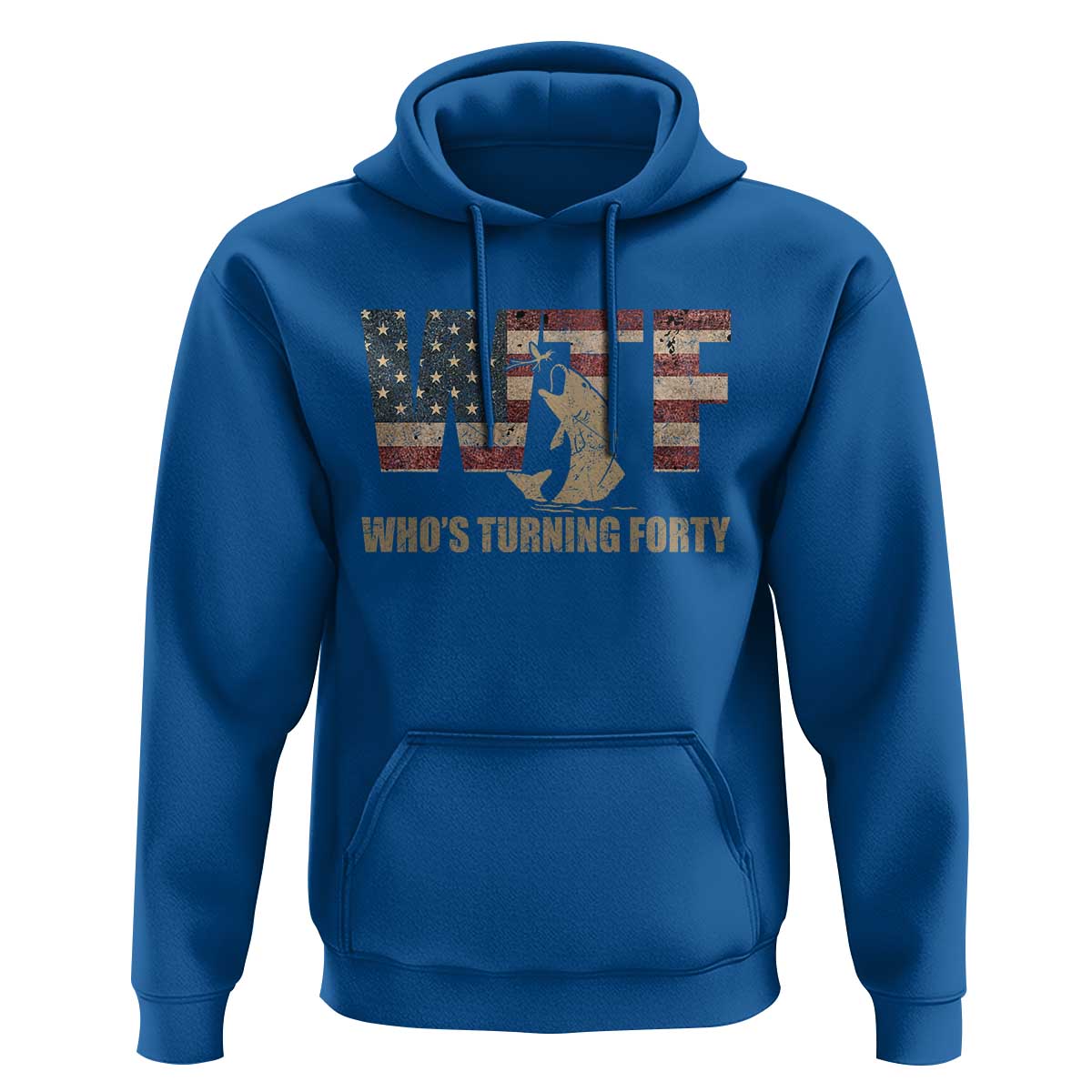 40th Birthday Hoodie Funny WTF Whos Turning Forty Vintage Fishing 40 Year Old Gift