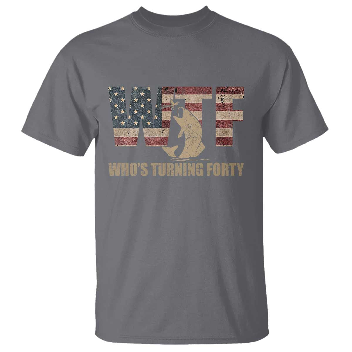 40th Birthday T Shirt Funny WTF Whos Turning Forty Vintage Fishing 40 Year Old Gift